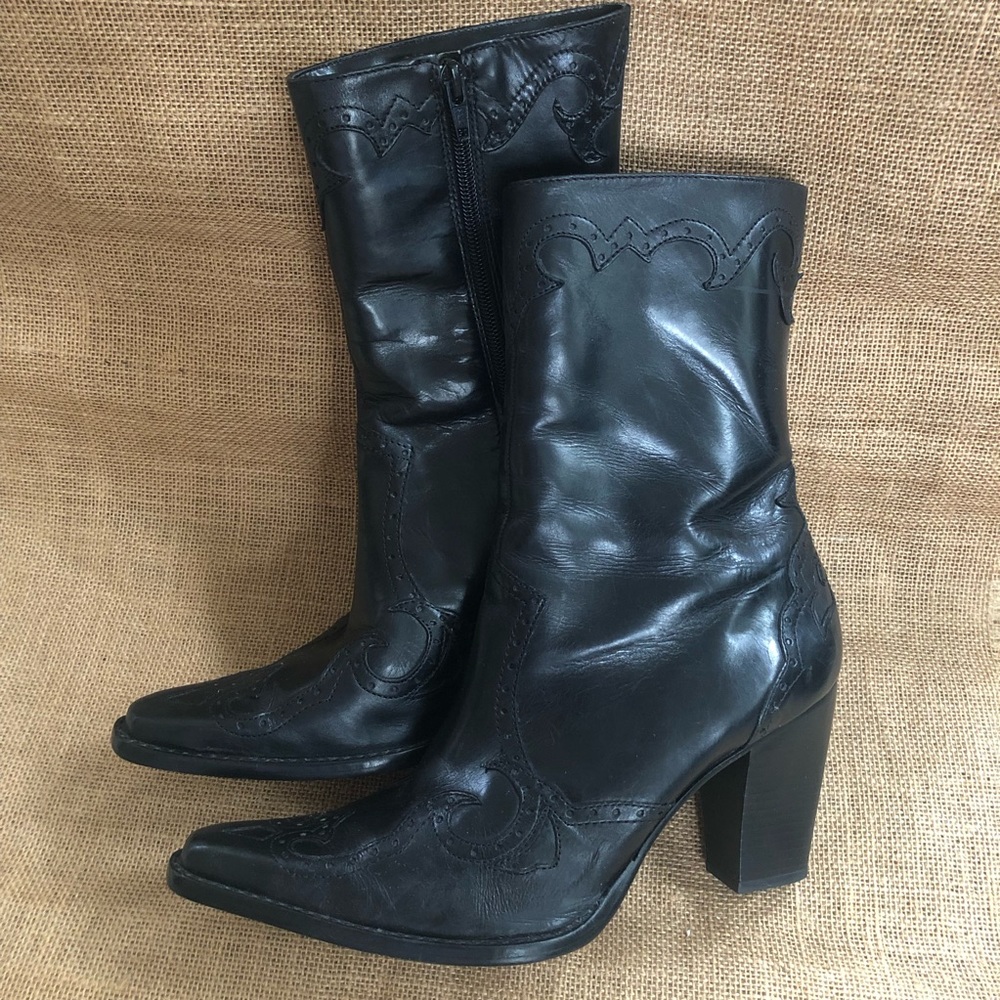 Antonio Melani Hoss Boots, Black, Sz 8.5